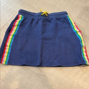 Boden Navy Skirt with Colorful Side Stripes Sweatshirt Material